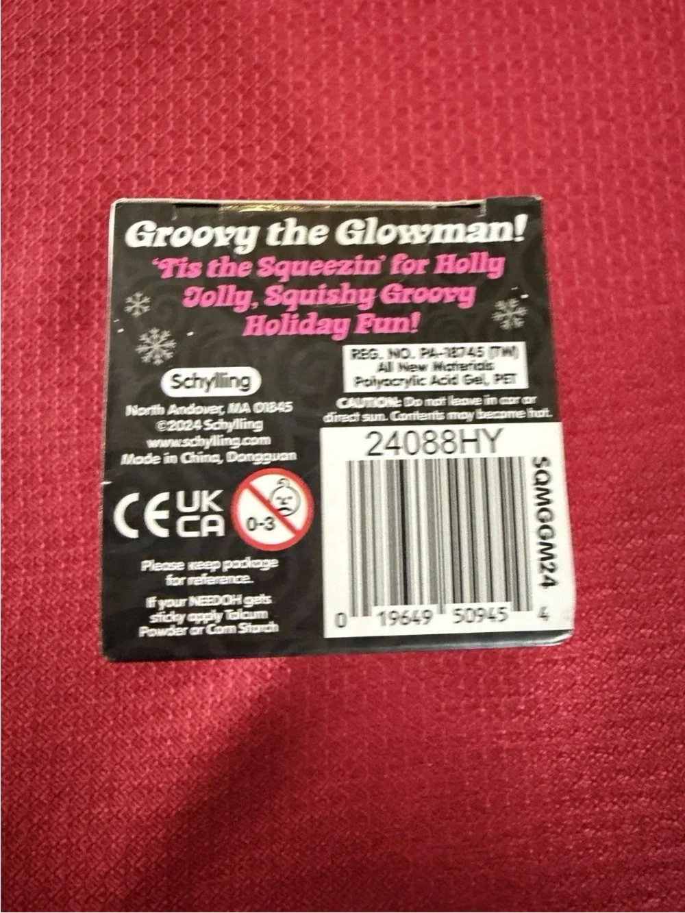 New Nee Doh Needoh Schylling Groovy Glowman Snowman Pink Glow Dark Squishy Toy